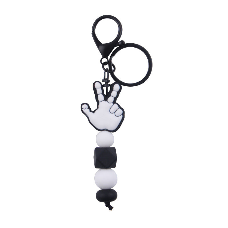 Wholesale Silicone Bead Cartoon Palm Key Bin